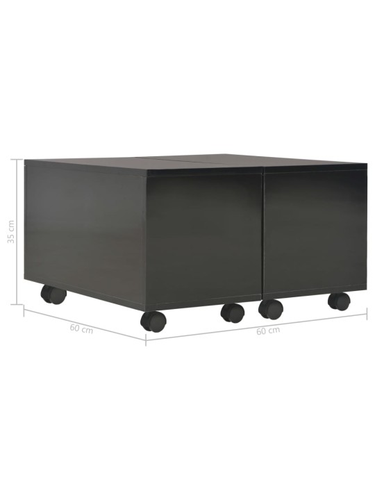 Konferenční stolek černý lesklý 60x60x35 cm kompozitní dřevo