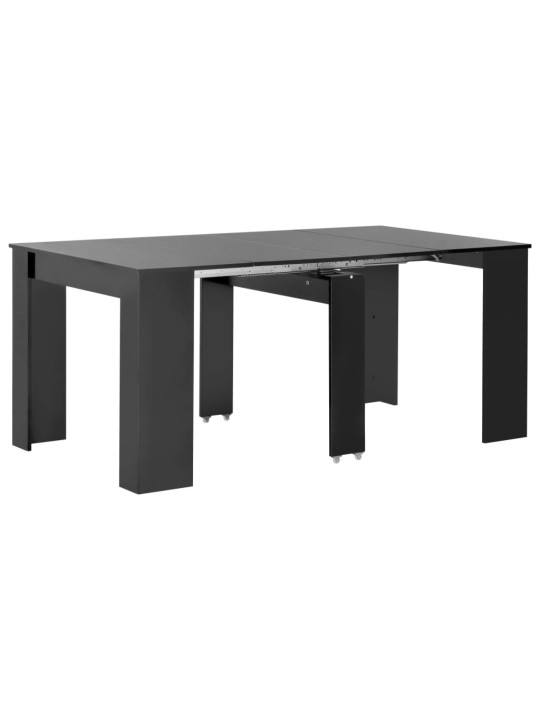 Rozkládací jídelní stůl černý s vysokým leskem 175 x 90 x 75 cm