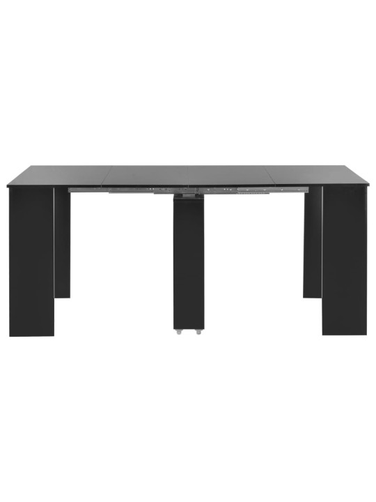 Rozkládací jídelní stůl černý s vysokým leskem 175 x 90 x 75 cm