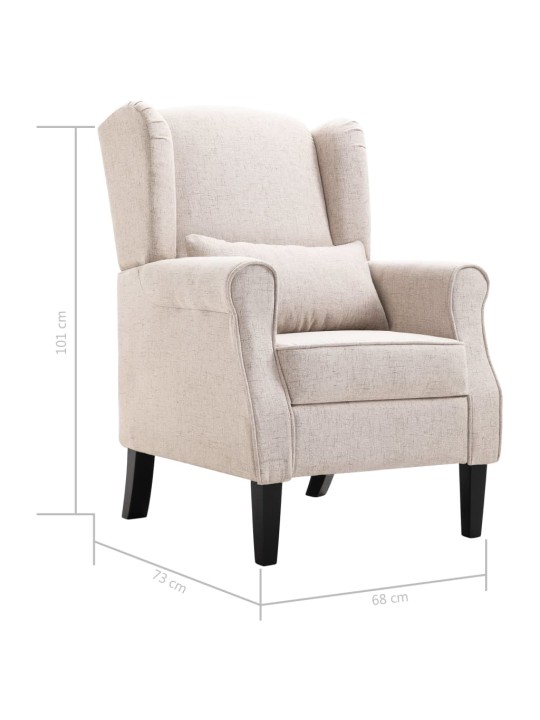 Křeslo béžové textil