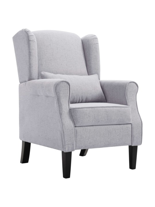 Křeslo světle šedé textil
