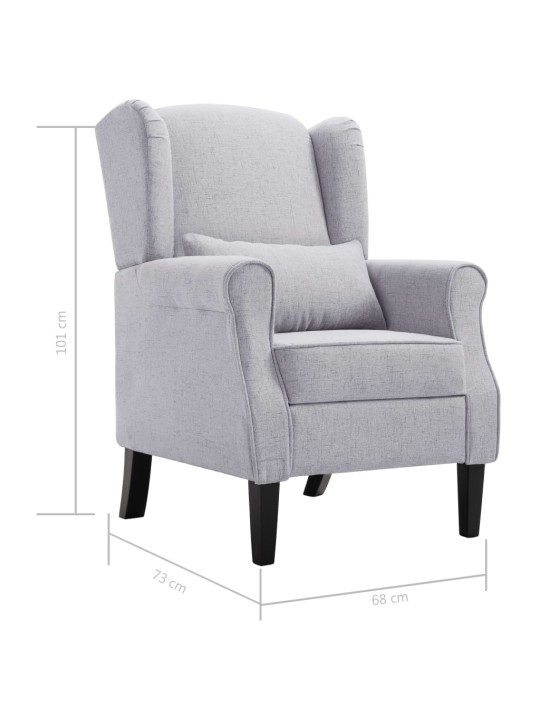 Křeslo světle šedé textil