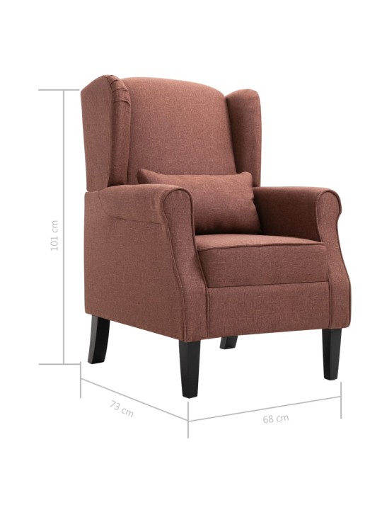 Křeslo hnědé textil
