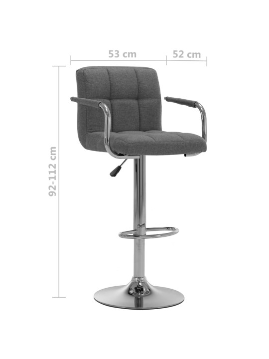 Barové židle 2 ks světle šedé textil