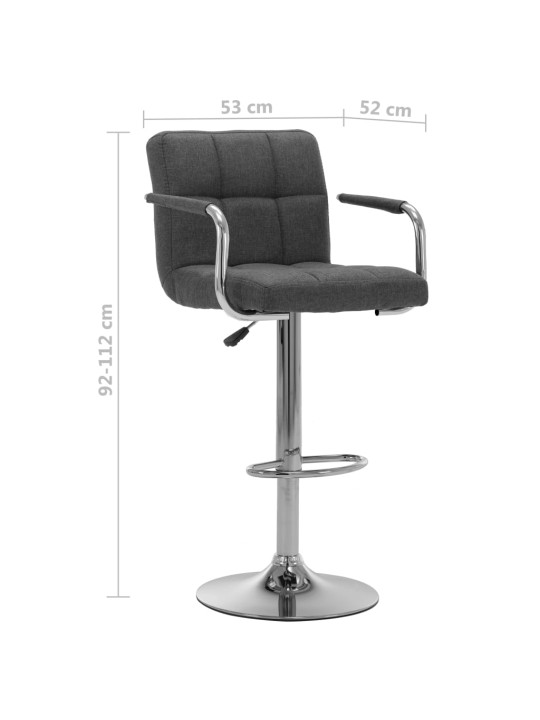 Barové židle 2 ks tmavě šedé textil