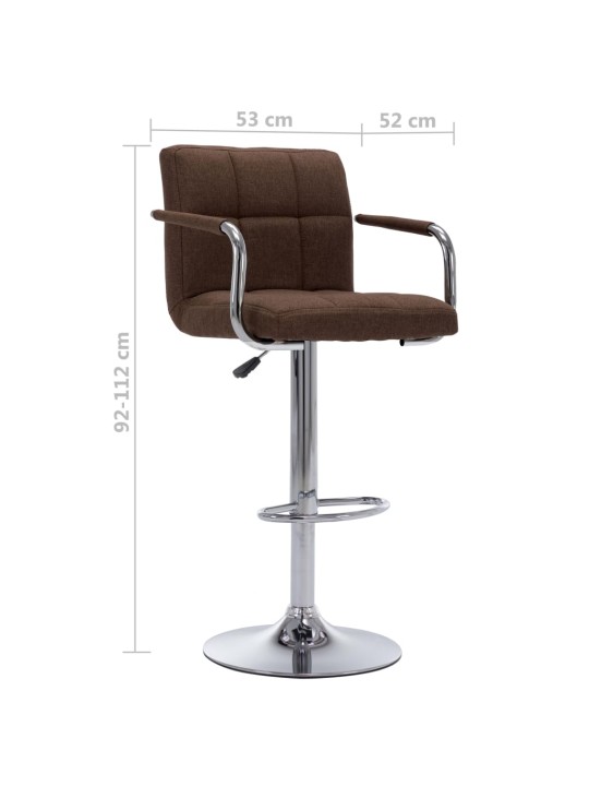 Barové židle 2 ks hnědé textil