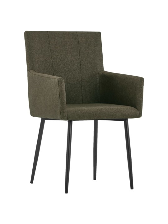 Jídelní židle s područkami 2 ks hnědé textil