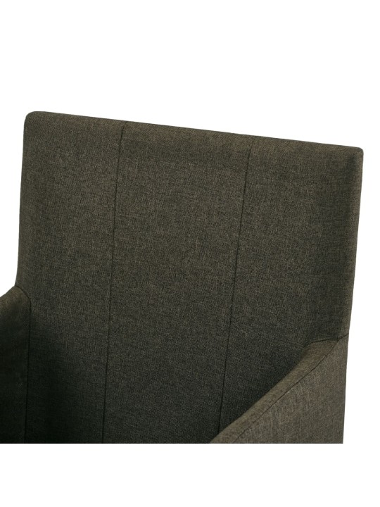 Jídelní židle s područkami 2 ks hnědé textil