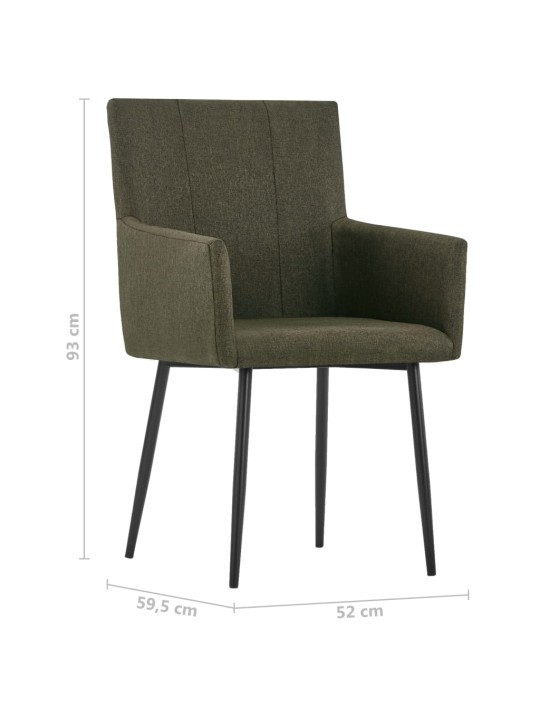 Jídelní židle s područkami 2 ks hnědé textil