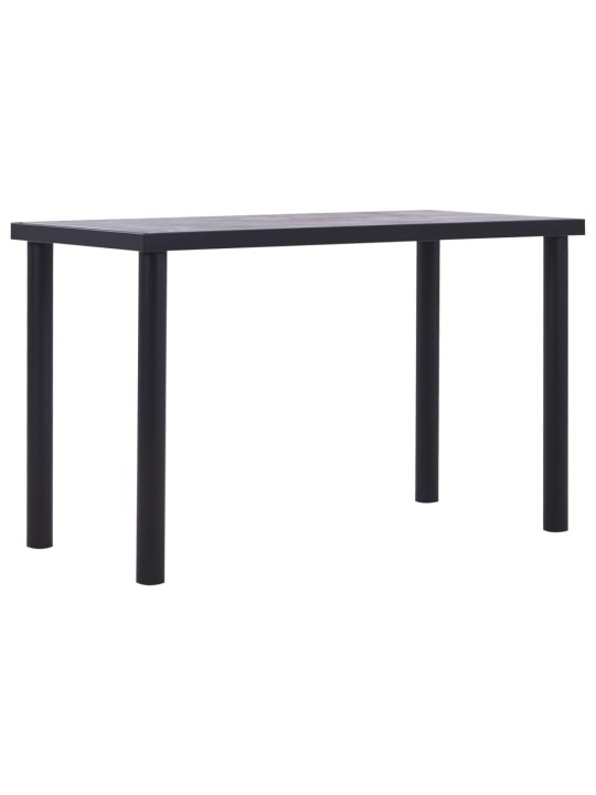Jídelní stůl černý a betonově šedý 120 x 60 x 75 cm MDF