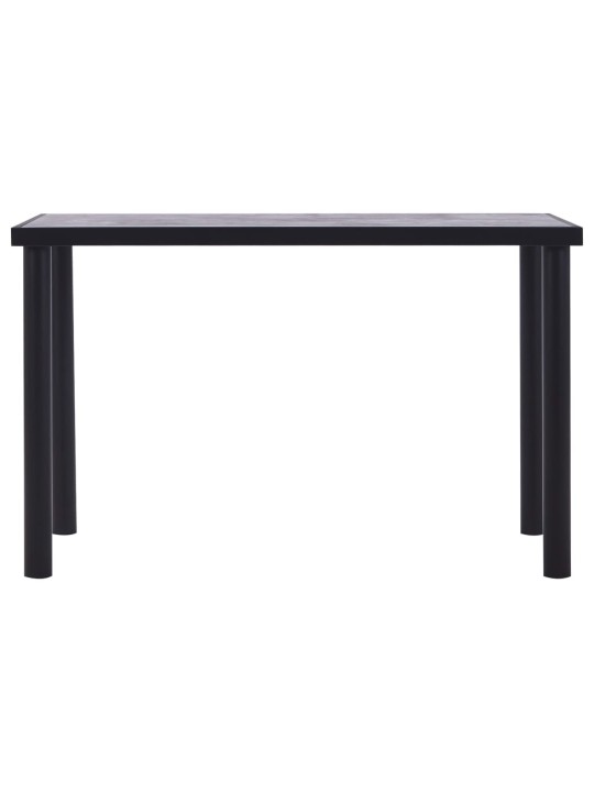 Jídelní stůl černý a betonově šedý 120 x 60 x 75 cm MDF