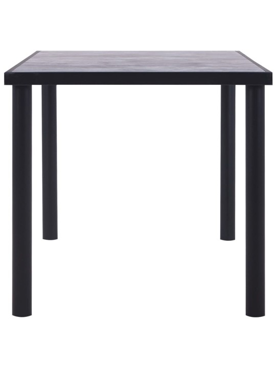 Jídelní stůl černý a betonově šedý 160 x 80 x 75 cm MDF