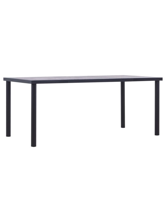 Jídelní stůl černý a betonově šedý 180 x 90 x 75 cm MDF