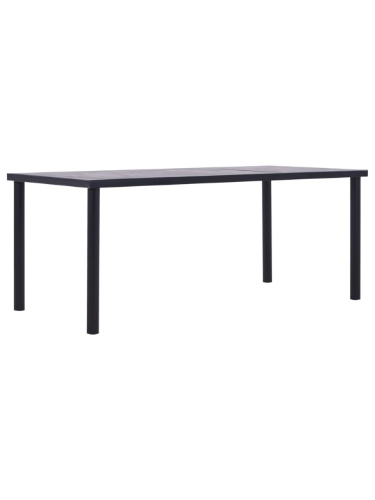 Jídelní stůl černý a betonově šedý 200 x 100 x 75 cm MDF