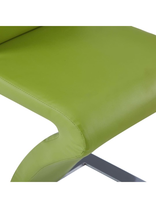 Jídelní židle s cik-cak designem 2 ks zelené umělá kůže