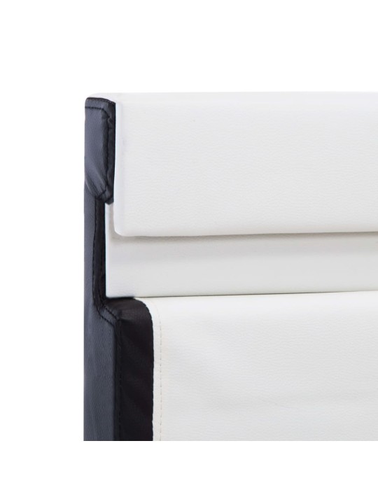 Rám postele s led světlem bílý a černý umělá kůže 90 x 200 cm