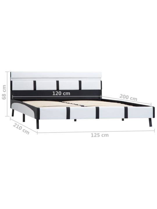 Rám postele s LED světlem bílý umělá kůže 120 x 200 cm