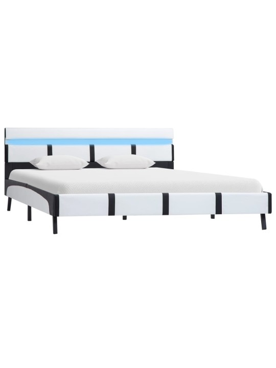 Rám postele s LED světlem bílý umělá kůže 140 x 200 cm