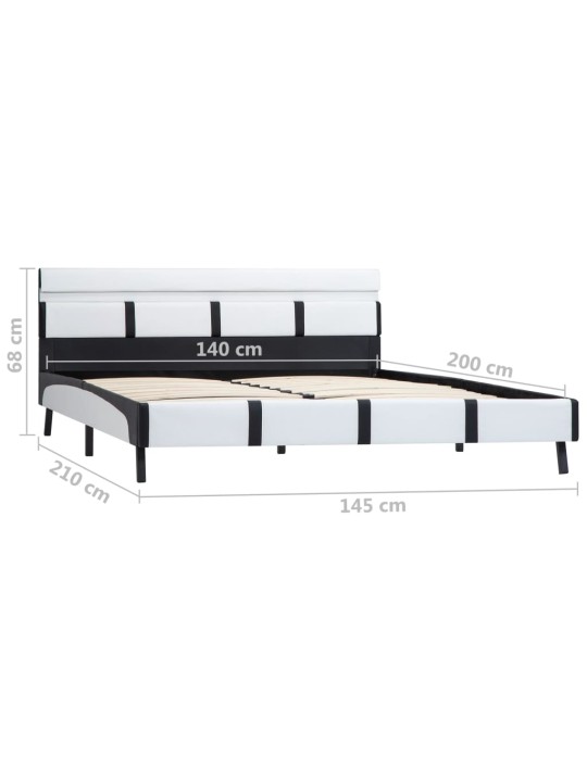 Rám postele s LED světlem bílý umělá kůže 140 x 200 cm
