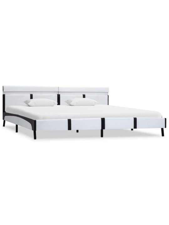 Rám postele s led světlem bílý umělá kůže 180 x 200 cm