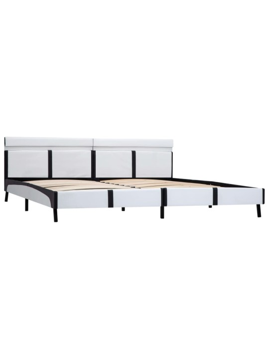 Rám postele s led světlem bílý umělá kůže 180 x 200 cm