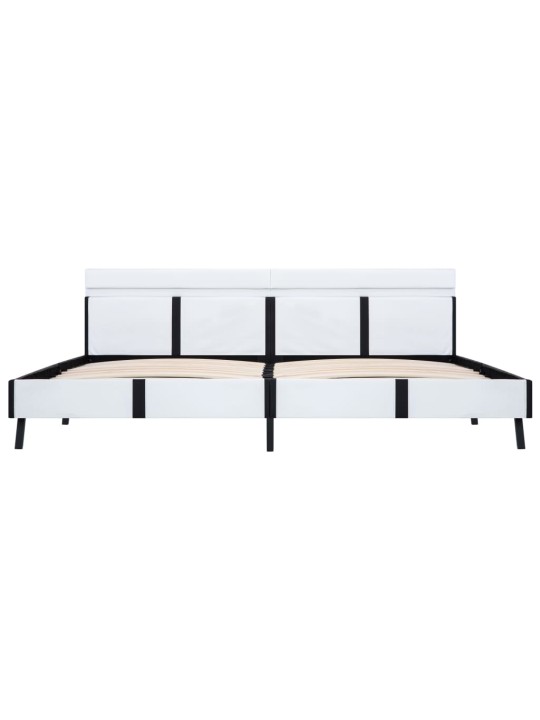 Rám postele s led světlem bílý umělá kůže 180 x 200 cm