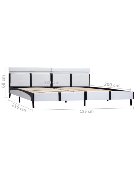 Rám postele s led světlem bílý umělá kůže 180 x 200 cm