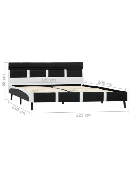 Rám postele s led světlem černý umělá kůže 120 x 200 cm