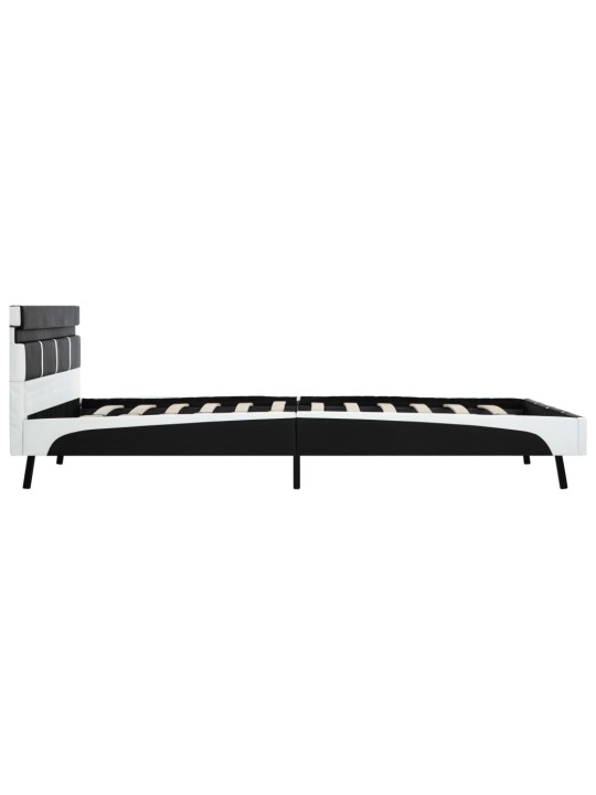 Rám postele s led světlem černý umělá kůže 160 x 200 cm