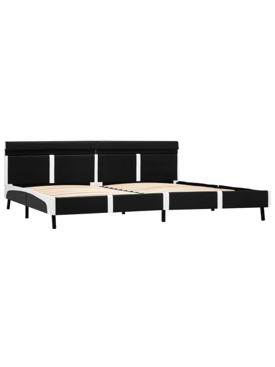 Rám postele s led světlem černý umělá kůže 180 x 200 cm