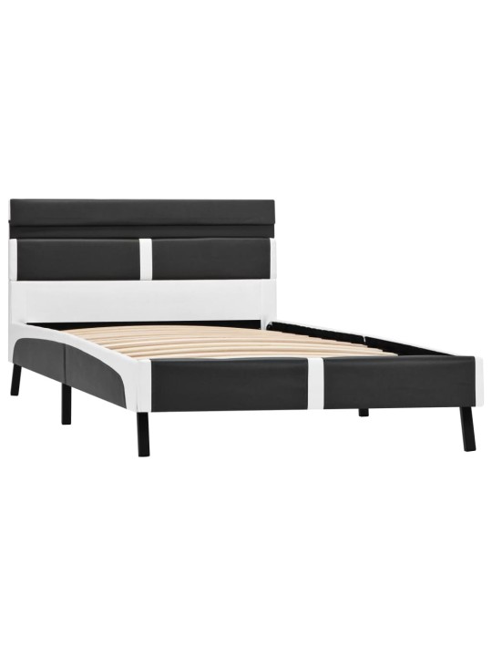 Rám postele s led světlem šedý umělá kůže 90 x 200 cm