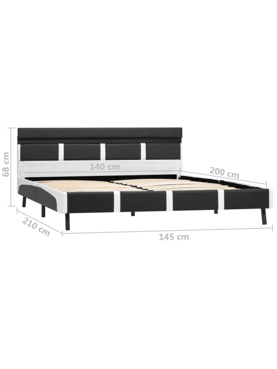 Rám postele s LED světlem šedý umělá kůže 140 x 200 cm