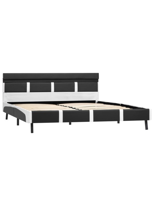 Rám postele s led světlem šedý umělá kůže 160 x 200 cm