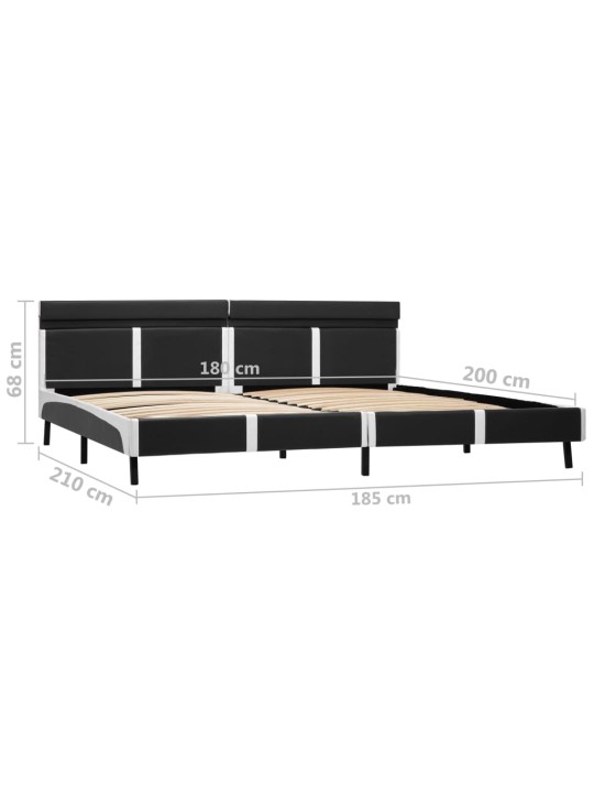 Rám postele s led světlem šedý umělá kůže 180 x 200 cm
