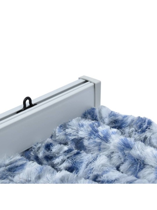 Závěs proti hmyzu modrý, bílý a stříbrný 90 x 220 cm Chenille
