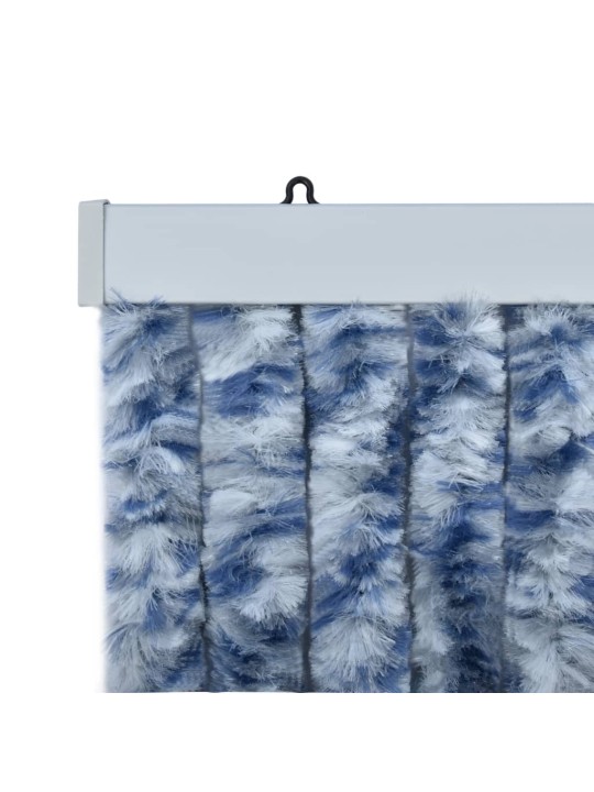Závěs proti hmyzu modrý, bílý a stříbrný 90 x 220 cm Chenille