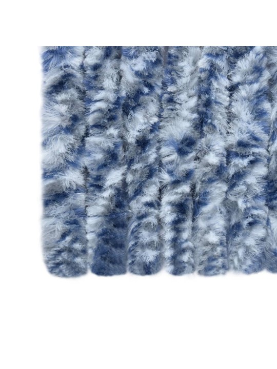 Závěs proti hmyzu modrý, bílý a stříbrný 90 x 220 cm Chenille