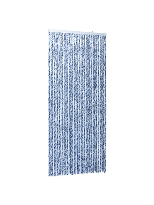 Závěs proti hmyzu modrý, bílý a stříbrný 100 x 220 cm Chenille