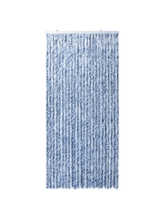 Závěs proti hmyzu modrý, bílý a stříbrný 100 x 220 cm Chenille