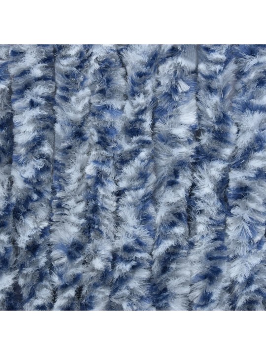 Závěs proti hmyzu modrý, bílý a stříbrný 100 x 220 cm Chenille