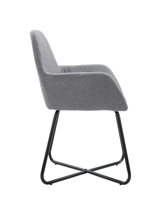 Jídelní židle 2 ks světle šedé textil