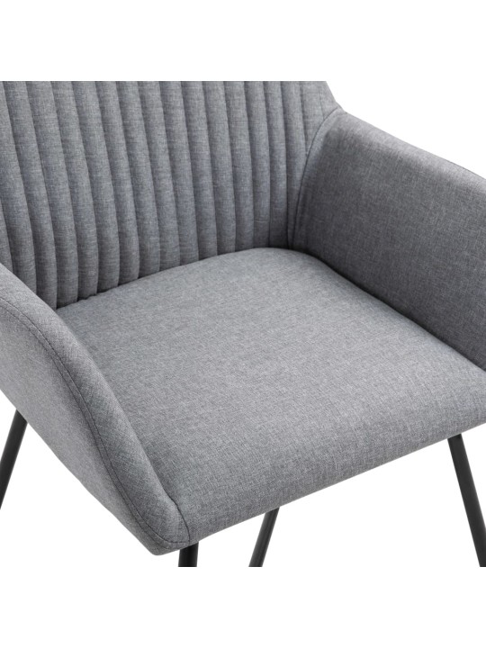 Jídelní židle 2 ks světle šedé textil