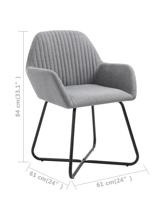 Jídelní židle 2 ks světle šedé textil