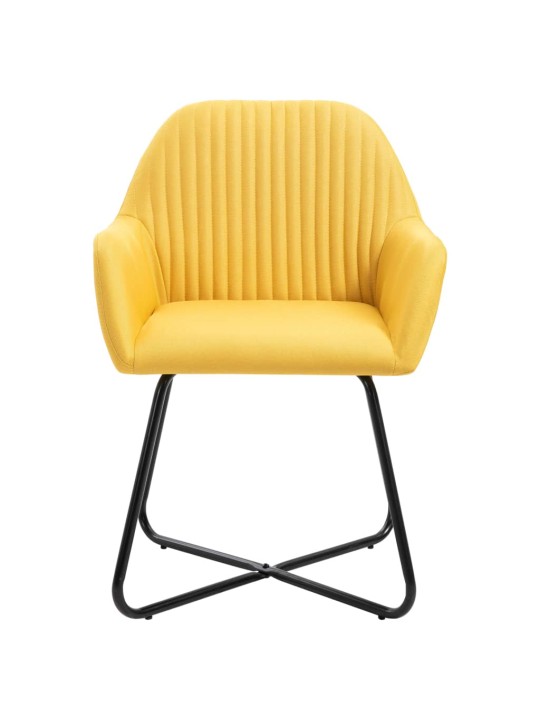 Jídelní židle 2 ks žluté textil