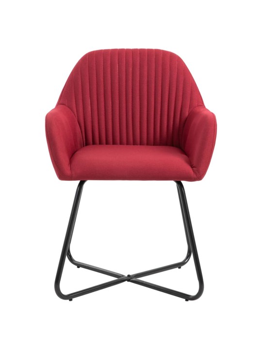 Jídelní židle 2 ks vínové textil