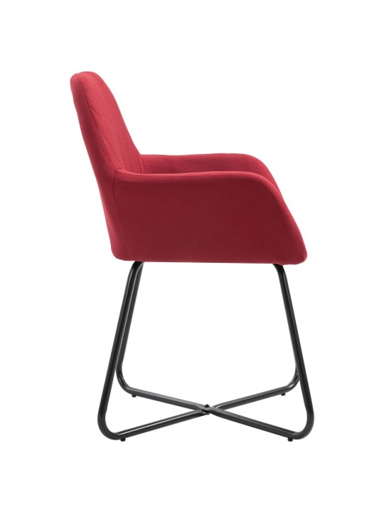 Jídelní židle 2 ks vínové textil