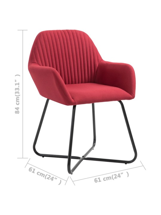 Jídelní židle 2 ks vínové textil