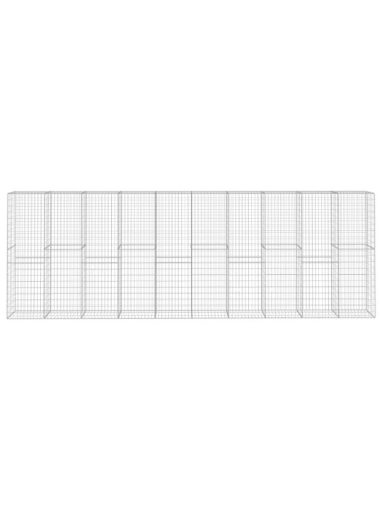 Gabionová zeď s víkem z pozinkované oceli 600 x 50 x 200 cm