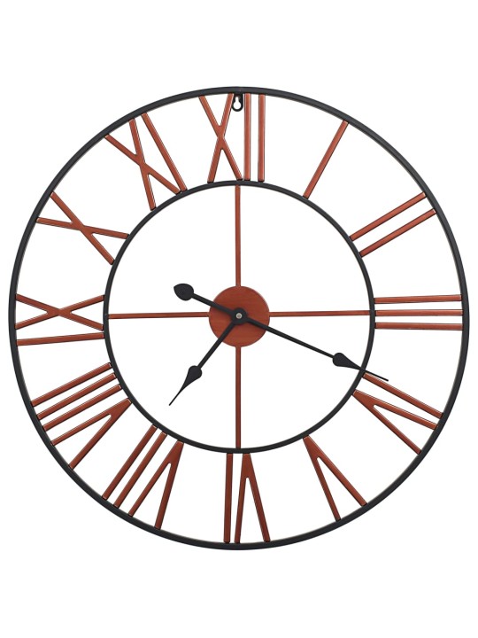 Nástěnné hodiny kovové 58 cm červené