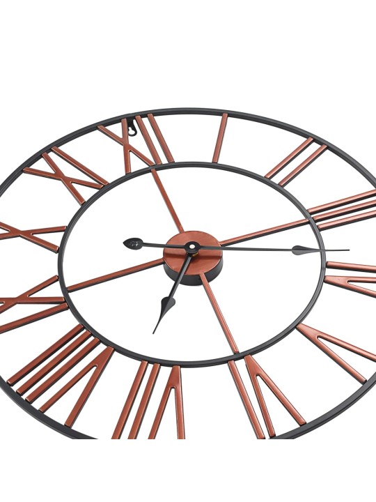 Nástěnné hodiny kovové 58 cm červené